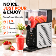 Tourua 2.8L Slushie Machine Frozen Drink Maker with 5 Preset Modes No Ice Needed Soft Ice Cream Milkshake Frappe Spiked Slushi Rinse Function 220W