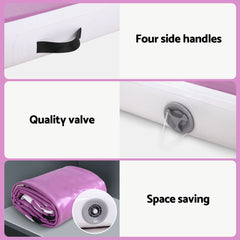 Everfit 4M Air Track Gymnastics Tumbling Exercise Cheerleading Mat Inflatable Purple