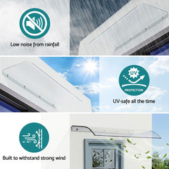Instahut Window Door Awning 0.4mx1m Transparent