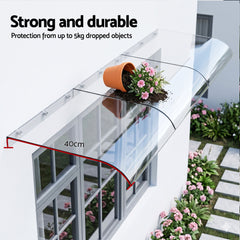 Instahut Window Door Awning 0.4mx3m Transparent