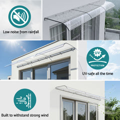 Instahut Window Door Awning 0.4mx3m Transparent