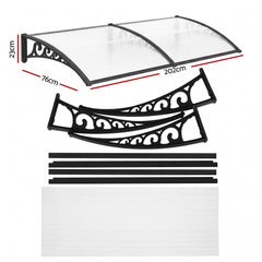 Instahut Window Door Awning 0.8mx2m Transparent
