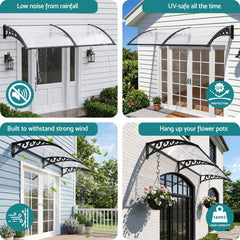 Instahut Window Door Awning 0.8mx2m Transparent
