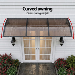 Instahut Window Door Awning 0.8mx3m Brown