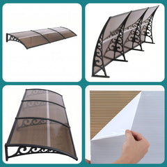 Instahut Window Door Awning 0.8mx3m Brown