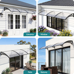 Instahut Window Door Awning 0.8mx3m Transparent