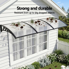 Instahut Window Door Awning 0.8mx3m Transparent