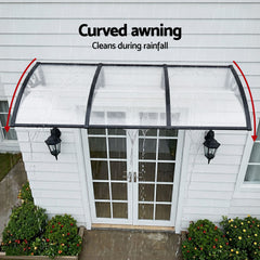 Instahut Window Door Awning 0.8mx3m Transparent