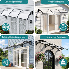 Instahut Window Door Awning 0.8mx3m Transparent