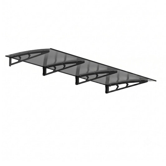 Instahut Window Door Awning Canopy 1m x 3m Grey Solid Sheet Metal Frame
