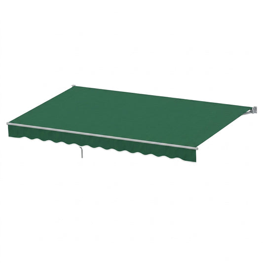 Instahut Retractable Folding Arm Awning Manual Sunshade 5Mx3M Dark Green