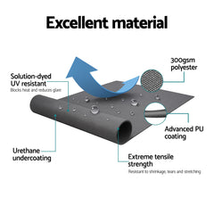 Instahut Retractable Folding Arm Awning Motorised Sunshade 3.5M X 3M Grey
