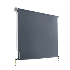 Instahut 2.4X2.5M Outdoor Blinds Awning Roll Down Canopy Retractable Outdoor Blinds Window Shade Grey