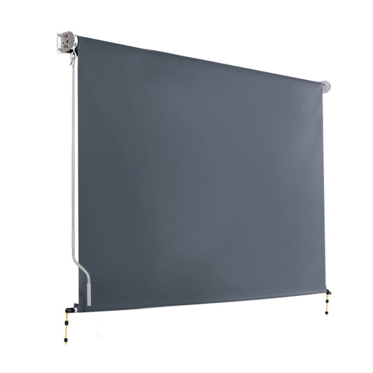 Instahut 2.7X2.5M Outdoor Blinds Awning Roll Down Canopy Retractable Outdoor Blinds Window Shade Grey