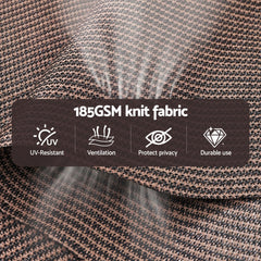 Instahut 3X2.5M Outdoor Blinds Awning Roll Down Retractable Knit Fabric Outdoor Blinds Window Shade Brown