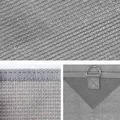 Caravan Privacy Screen Roll Out Awning 3.4x1.95M End Wall Side Sun Shade Grey