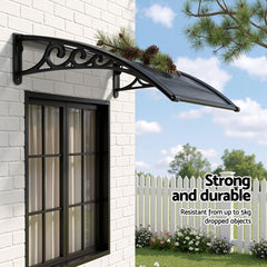 Instahut Window Awning Drainage 0.6mx0.6m Outdoor Grey
