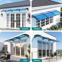 Instahut Window Door Awning 1mx3m Blue