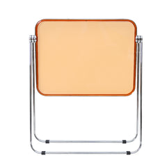 Transparent Acrylic Folding Table Clear Heat-resistant Tabletop Metal Frame with Anti-Slip Foot Pad Modern Portable Home Office Camping Desk 70x45x68cm