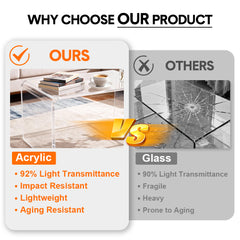 Acrylic Coffee Table Small Clear Acrylic Side Table For Coffee Drink Food Snack in Living Room Apartment Dorm One-Piece Bent End Table 50×30×30cm