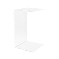 Acrylic Coffee Table Small Clear Acrylic Side Table For Coffee Drink Food Snack in Living Room Apartment Dorm One-Piece Bent End Table 50×30×30cm