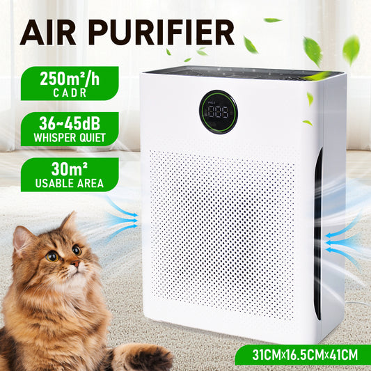Air Purifier Pet Hair Collector for Large Room Pet Homes and Office with Smart Mode and Air Quality Display Includes 4-Layer Filters Quiet Operation