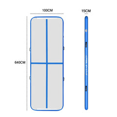 Air Track Gymnastics Tumbling Exercise Mat Inflatable Mat 640x100x15cm With Electric Pump and Storage Bag For Gymnastics Training Yoga Gym Equipment