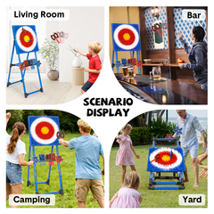Axe Throwing Bristle Target Set with 8 Throwing Safety Axes and Ninja Stars Flexible Stand for Kids Adults and Family Backyard Sports Indoor Outdoor Game