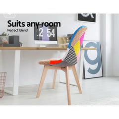 Artiss Dining Chairs Set of 2 Fabric Retro Replica DSW