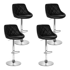 Artiss 4x Bar Stools Leather Padded Gas Lift Black