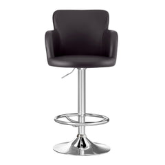 Artiss 1x Leather Bar Stools Swivel Adjustable Gas Lift PU Counter Chairs Brown