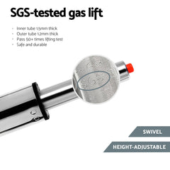 Artiss 1x Leather Bar Stools Swivel Adjustable Gas Lift PU Counter Chairs Brown