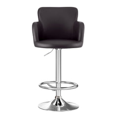 Artiss 4x Bar Stools Swivel Kitchen Chairs Gas Lift Adjustable PU Leather Brown