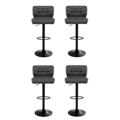 Artiss 4x Bar Stools Gas Lift Leather Padded Grey