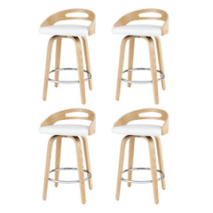 Artiss 4x Bar Stools Swivel Dining Chairs Low Back Counter Seat PU Cushion
