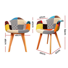 Artiss Dining Chairs Set of 4 Fabric Retro Replica DSW