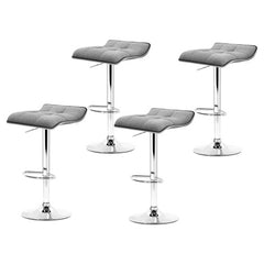 Artiss 4x Bar Stools Linen Padded Gas Lift