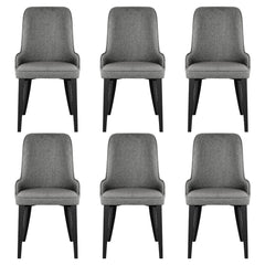 Artiss Dining Chairs Set of 6 Linen Fabric Grey