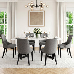 Artiss Dining Chairs Set of 6 Linen Fabric Grey