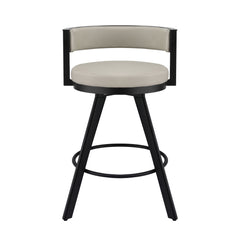 Artiss Bar Stools Set of 3 Swivel Counter Stools with Padded Backrest PU Leather Beige