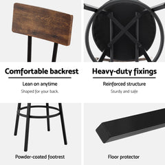 Artiss 4X Industrial Bar Stools Upholstered Counter Chairs Steel Frame Anti-Scratch