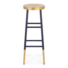 Artiss Bar Stools Metal Gold Navy
