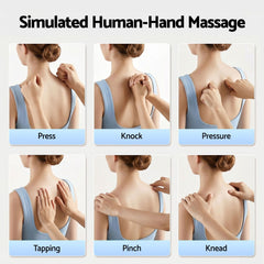 Livemor Back Massager with Heat and Traction, Neck and Shoulder Massage Pillow, Ergonomic Backrest for Office Chair & Sofa, Lumbar Support Cushion with 2-Level Thermal Relief, 6 Modes for Cervical & Full Body Pain Relief, Large