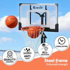 Everfit Portable Basketball Hoop Adjustable Pool Goal System Backyard 1.05M-2.1M