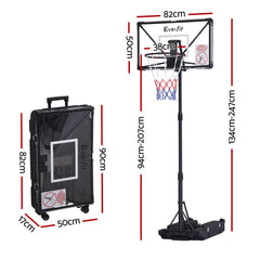 Everfit Foldable Portable Basketball Hoop System Adjustable Full Stand 2.07m