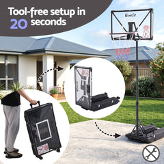 Everfit Foldable Portable Basketball Hoop System Adjustable Full Stand 2.07m