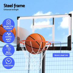 Everfit 3.05M Basketball Hoop Stand System Portable Height Adjustable w/ Knob