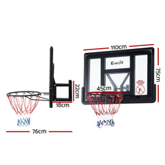 Everfit 43-Inch Wall Mount Kids Basketball Hoop Backboard Indoor Outdoor Sports