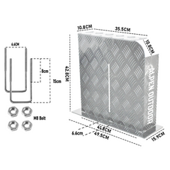 Alpen Outdoor Silver Fuel Tank Cover Right SideBase Mount 2mm Thickness Aluminium Diesel Heater Fuel Tank Cover Right for 10L 15L Silver