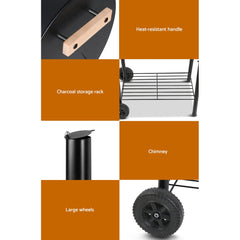 Grillz BBQ Grill 2-In-1 Offset Charcoal Smoker